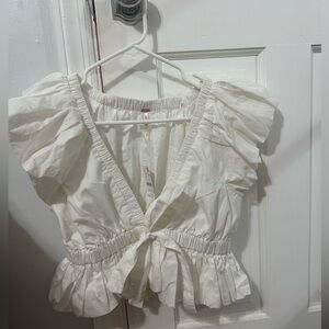 Ivory Ruched Top free people